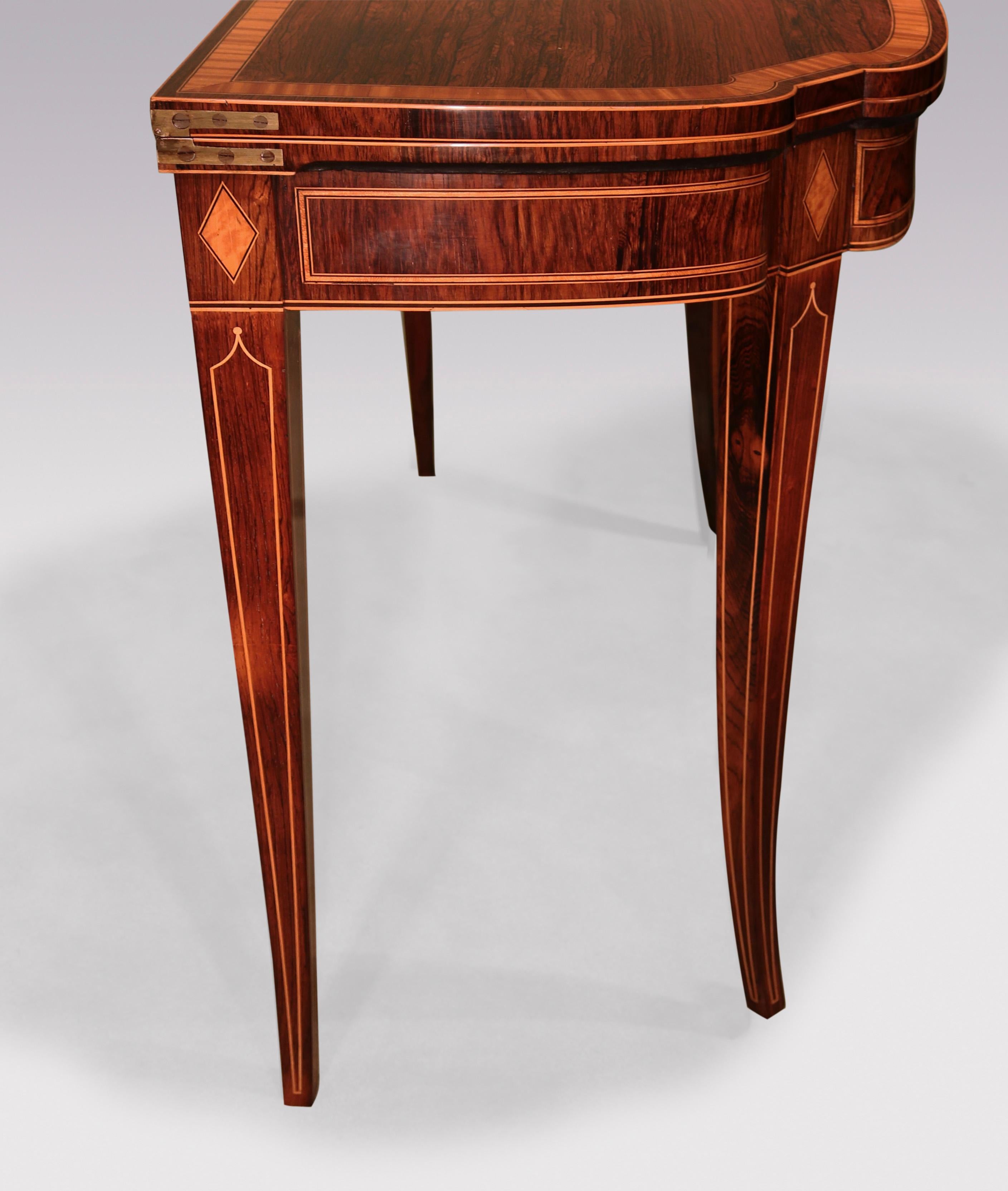 Rosewood A fine Sheraton period rosewood card table For Sale