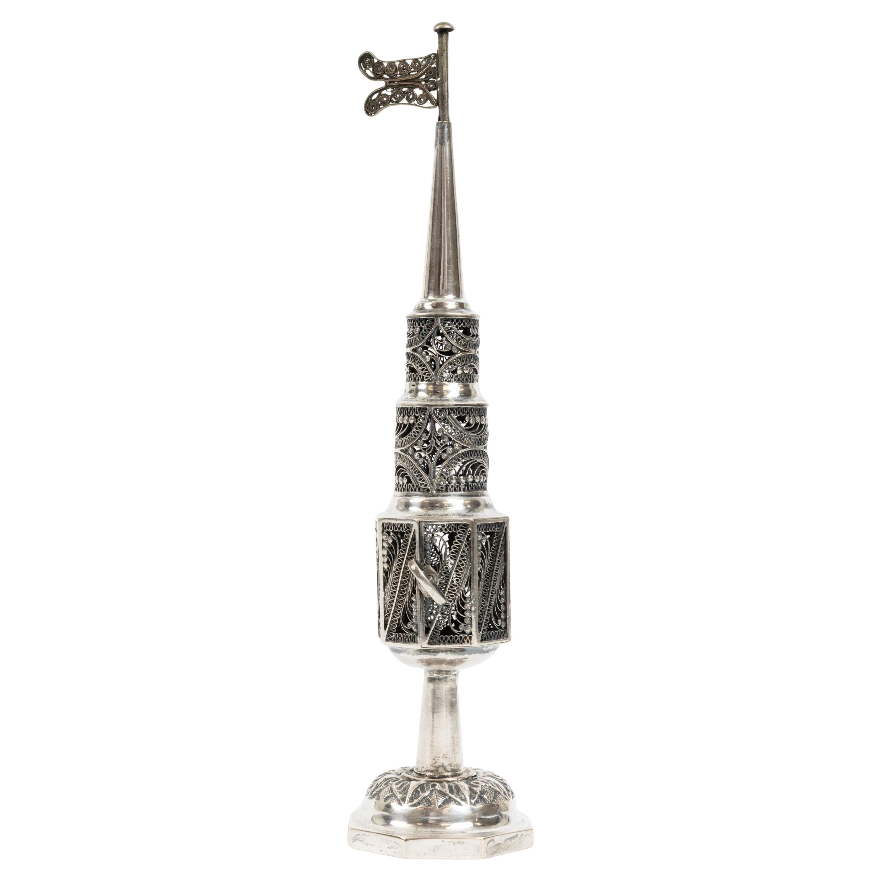 Torre de especias de fina filigrana de plata, Polonia, circa 1860