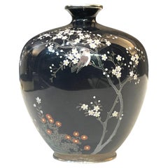 A Fine Silver-Mounted Cloisonné-Enamel Vase By Satō Sei, Meiji era