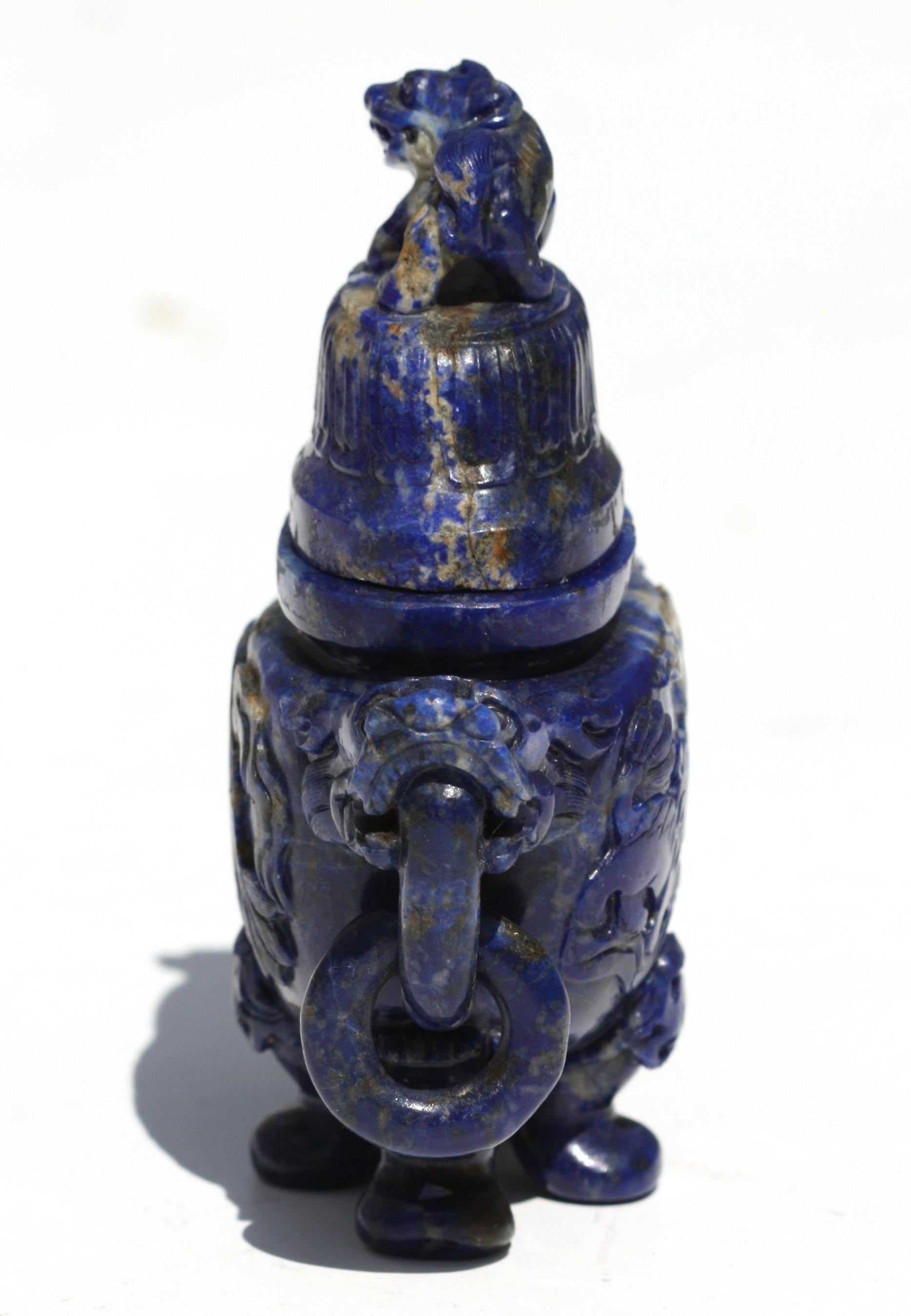 Fine Sodalite Burner and Cover, 20th Century For Sale 2