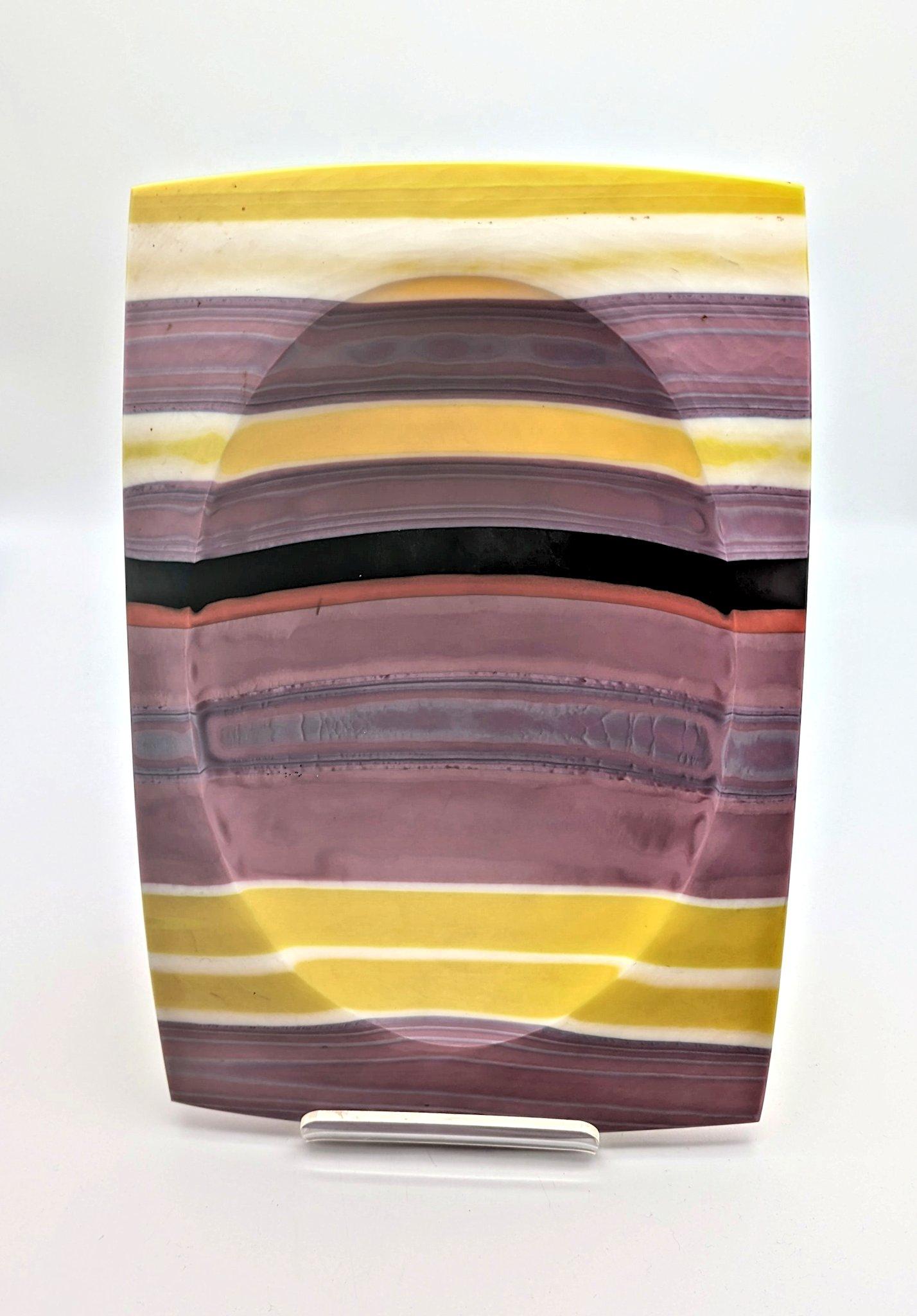 Fino cuenco de vidrio fundido de Klaus Moje, fabricado en Canberra en 1982 Tallado a mano en venta