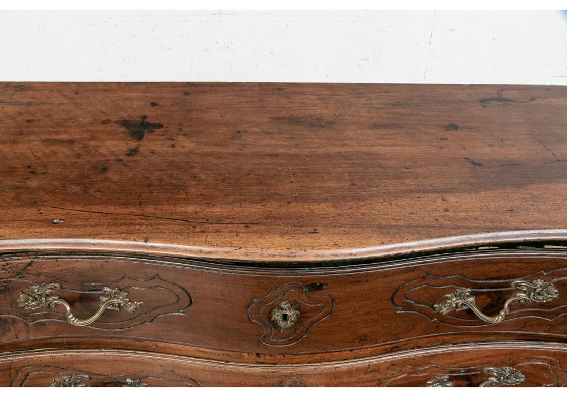 Fine Traditional Antique Serpentine French Country Chest For Sale 1