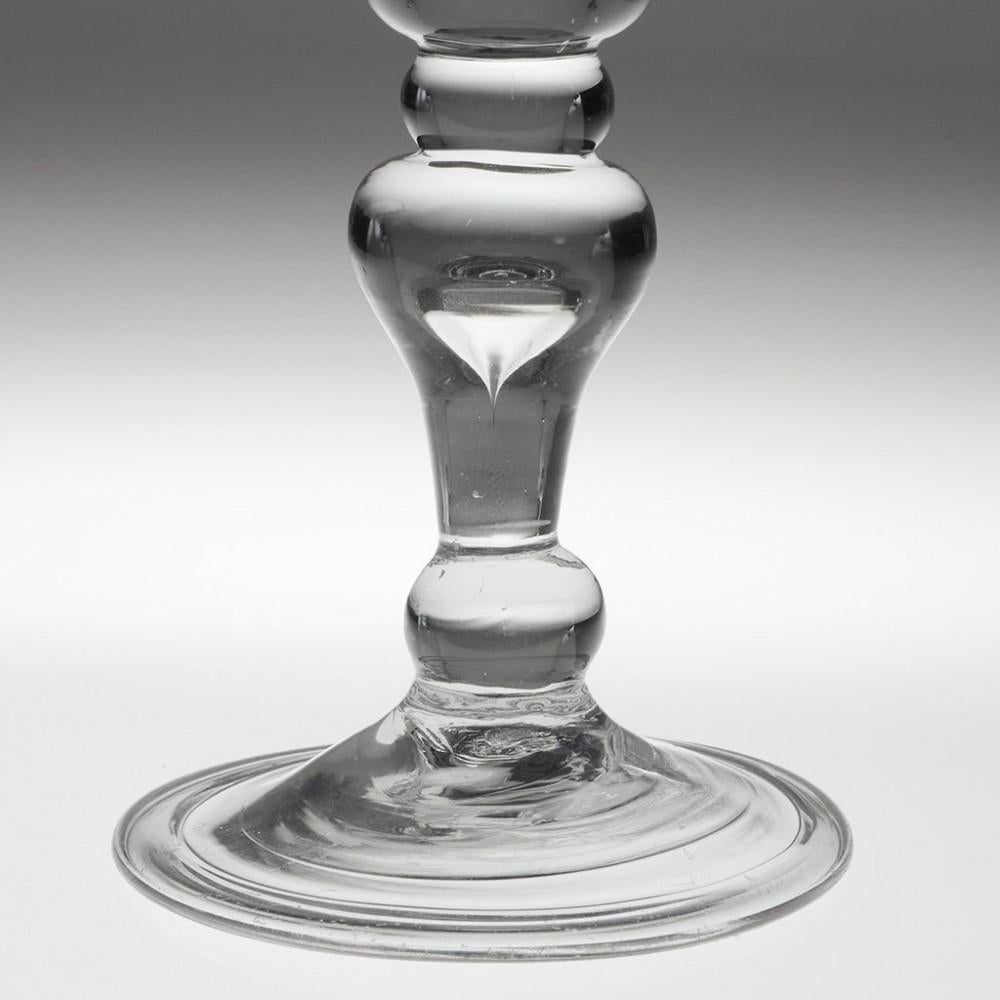 Fine Triple Knopped Baluster Wine Glass, circa 1725 In Good Condition For Sale In Tunbridge Wells, GB