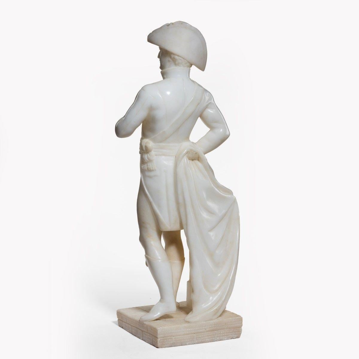 English Fine Victorian Alabaster Figure of Arthur Wellesley, Duke of Wellington For Sale