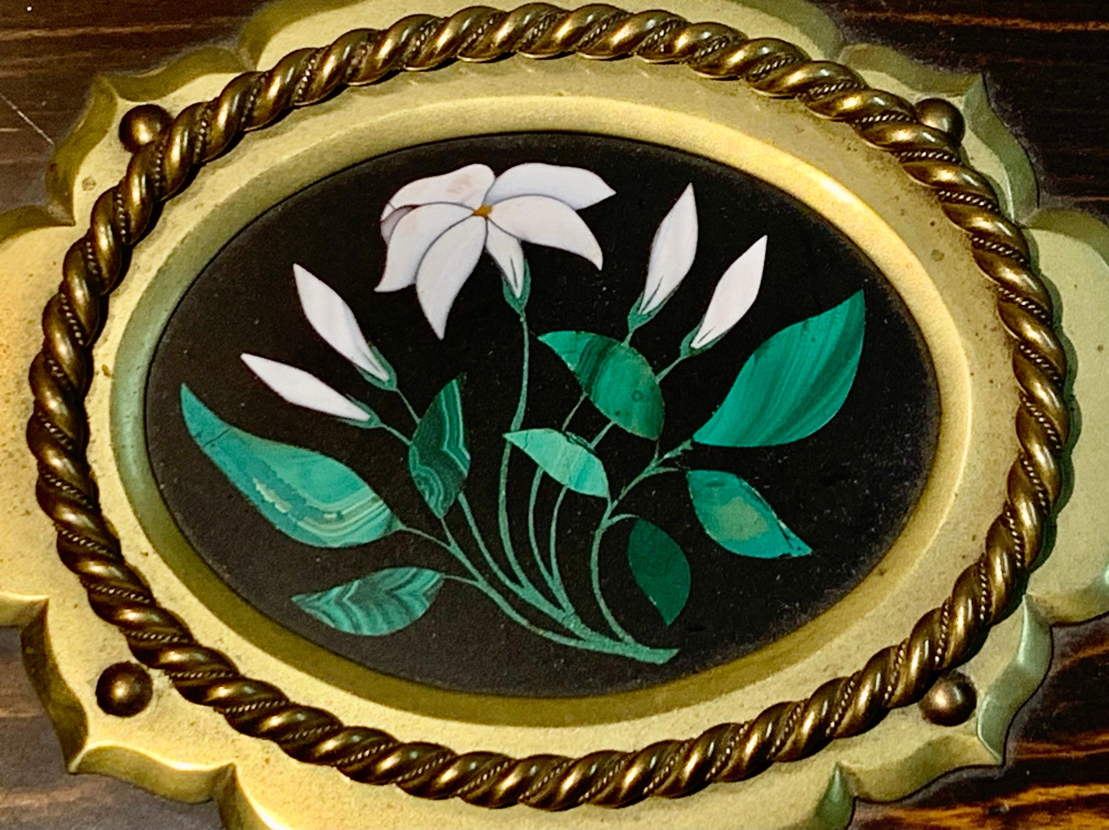 Fine Victorian Coromandel Brass Bound Pietra Dura Stationary Box, by C.G. Hope In Good Condition For Sale In London, GB