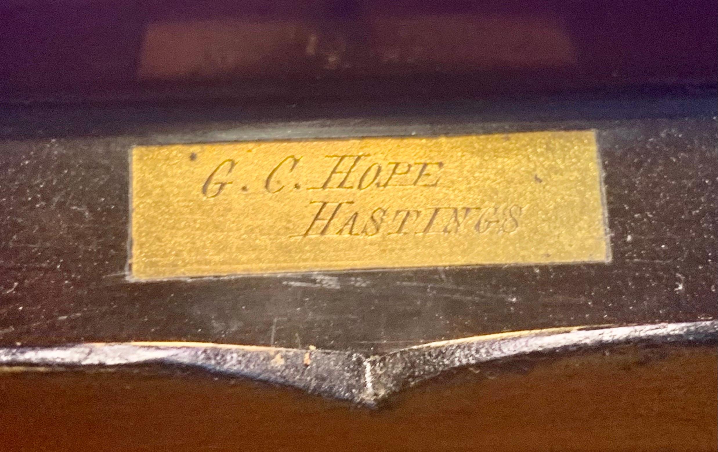 Marble Fine Victorian Coromandel Brass Bound Pietra Dura Stationary Box, by C.G. Hope For Sale