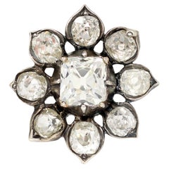 Ciondolo con diamante d'epoca in argento e oro, circa 1910
