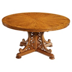 A fine Victorian pollard oak centre table, in the manner of Bridgens
