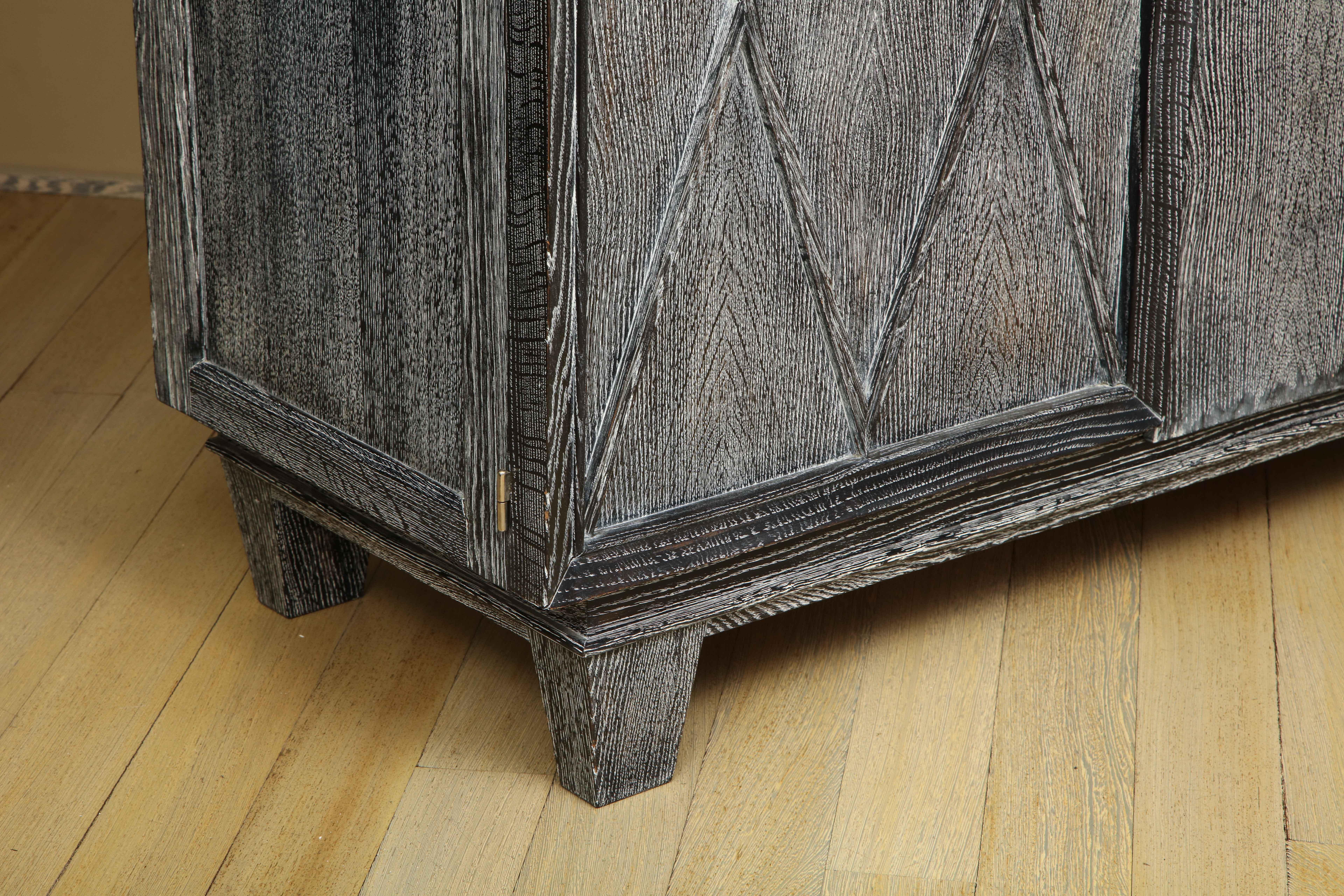 A Fine Vintage French Gray Cerused Oak Armoire from a Maine Estate 5
