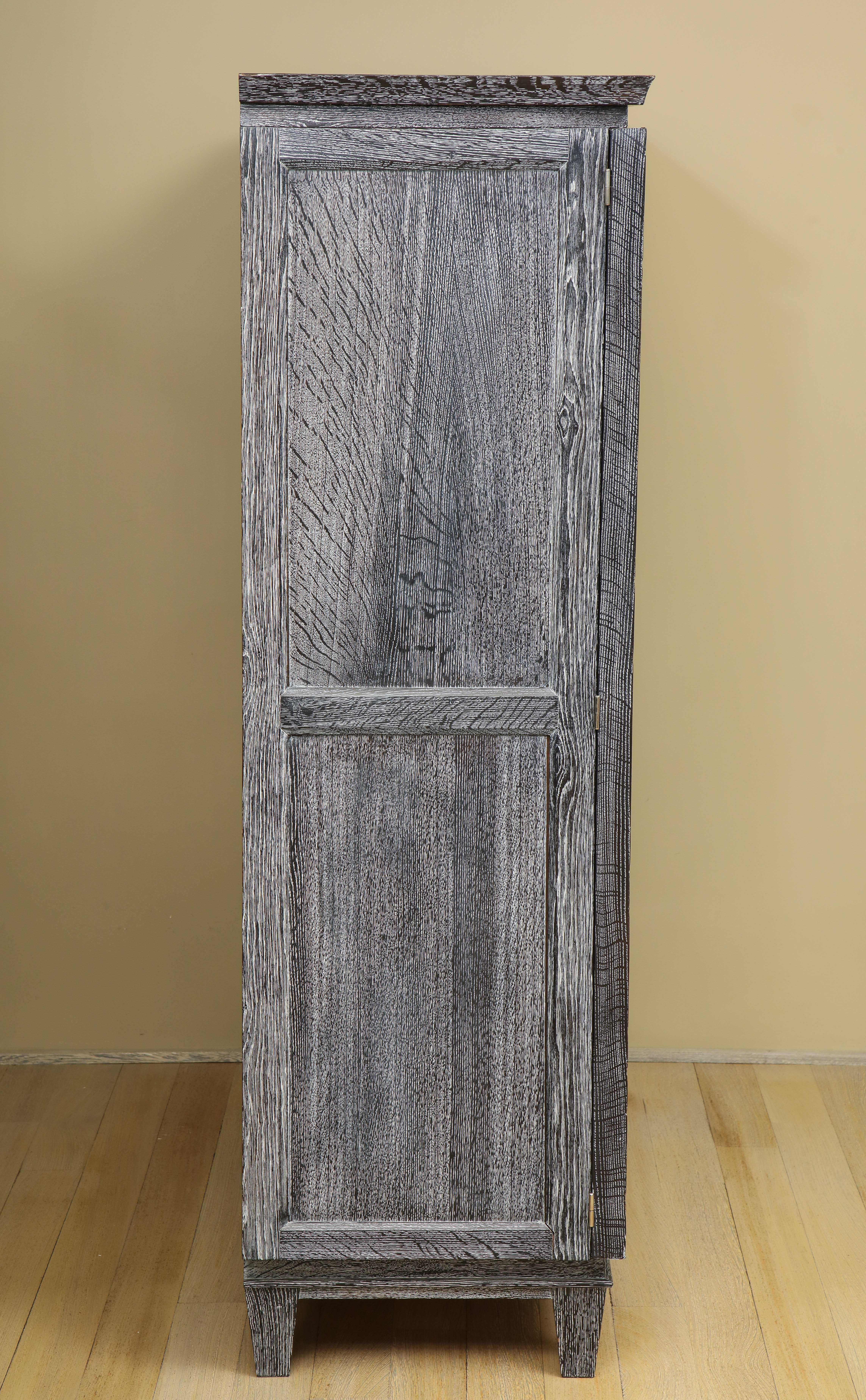 A Fine Vintage French Gray Cerused Oak Armoire from a Maine Estate 6