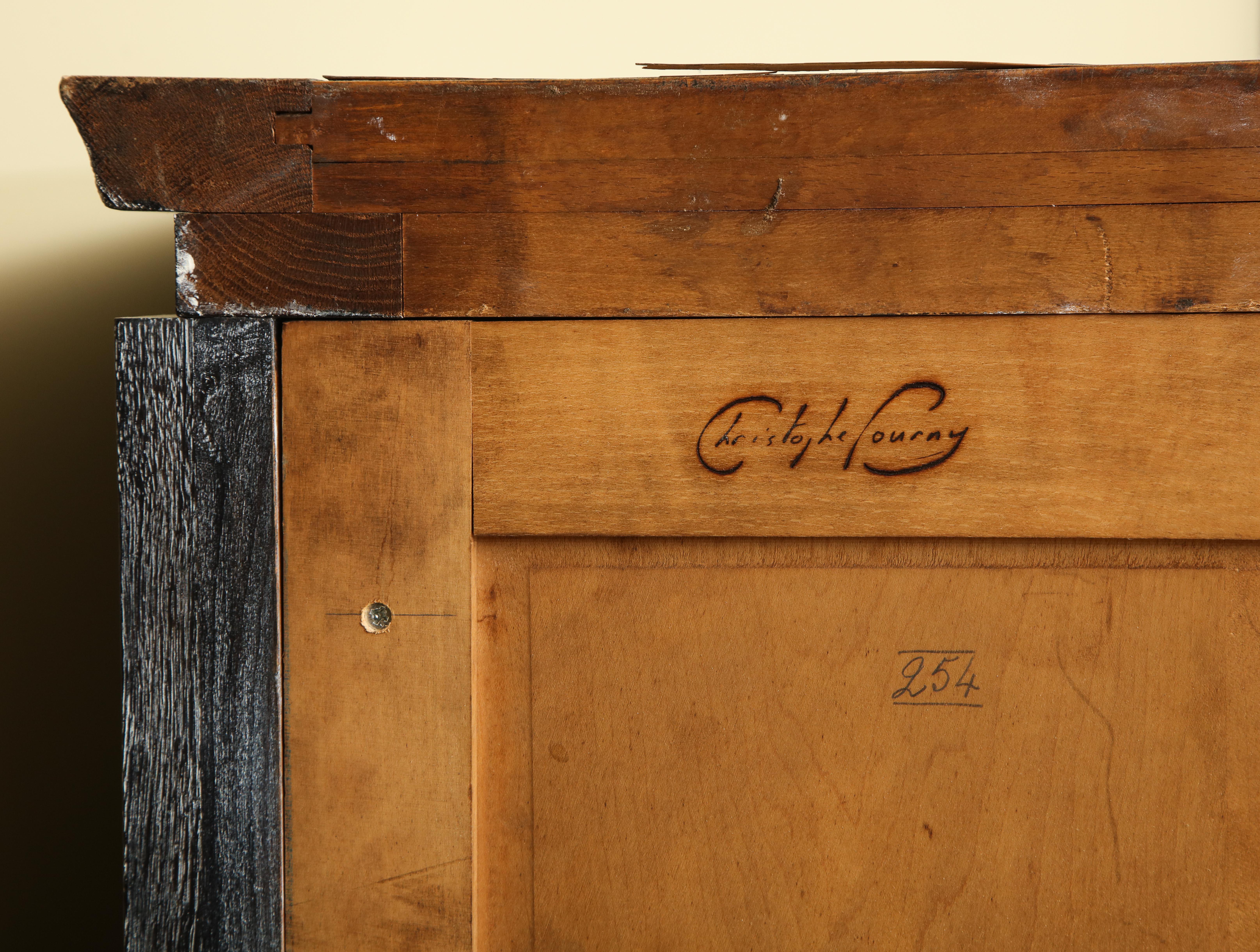 A Fine Vintage French Gray Cerused Oak Armoire from a Maine Estate 7