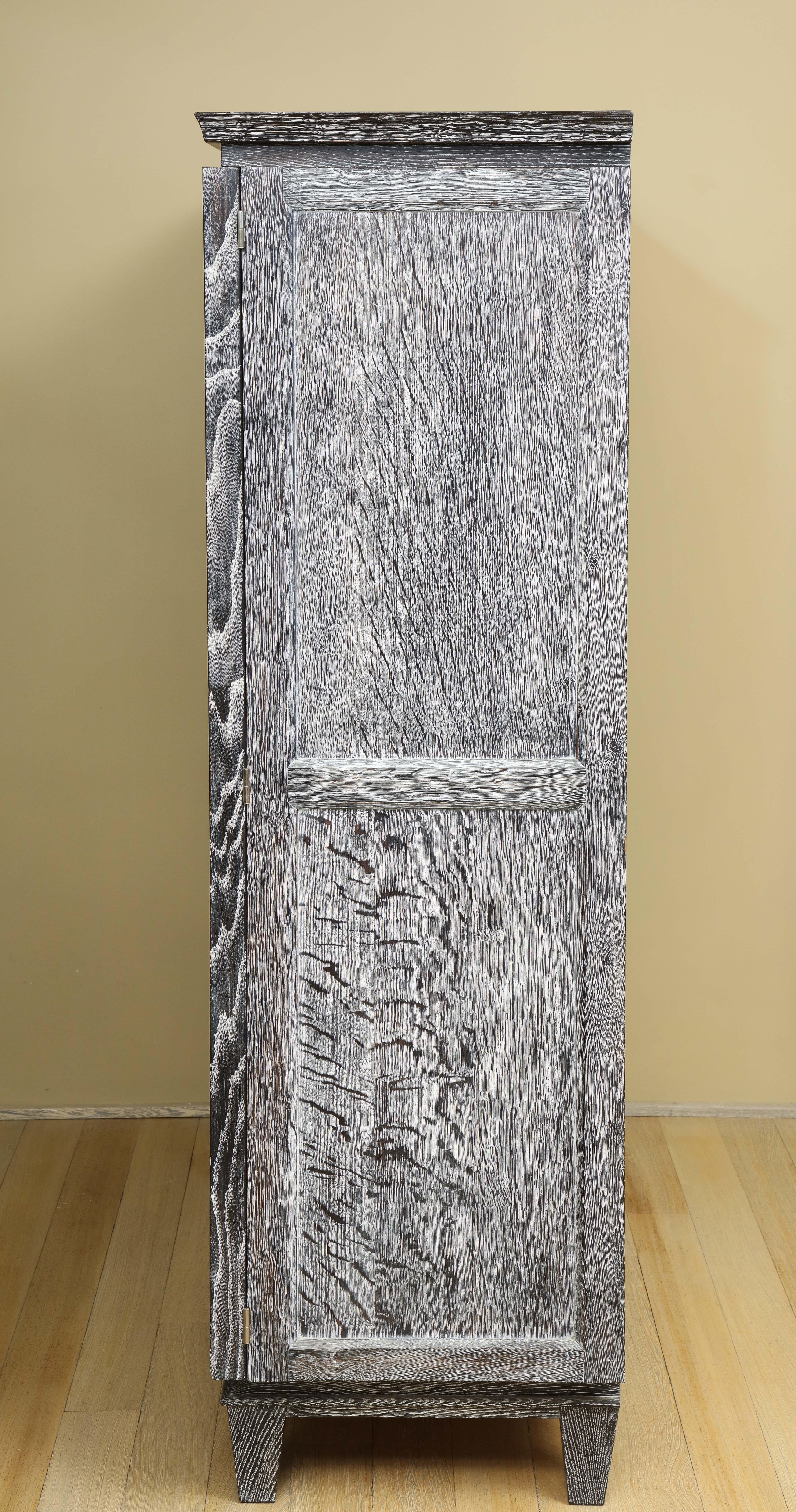 A Fine Vintage French Gray Cerused Oak Armoire from a Maine Estate 10