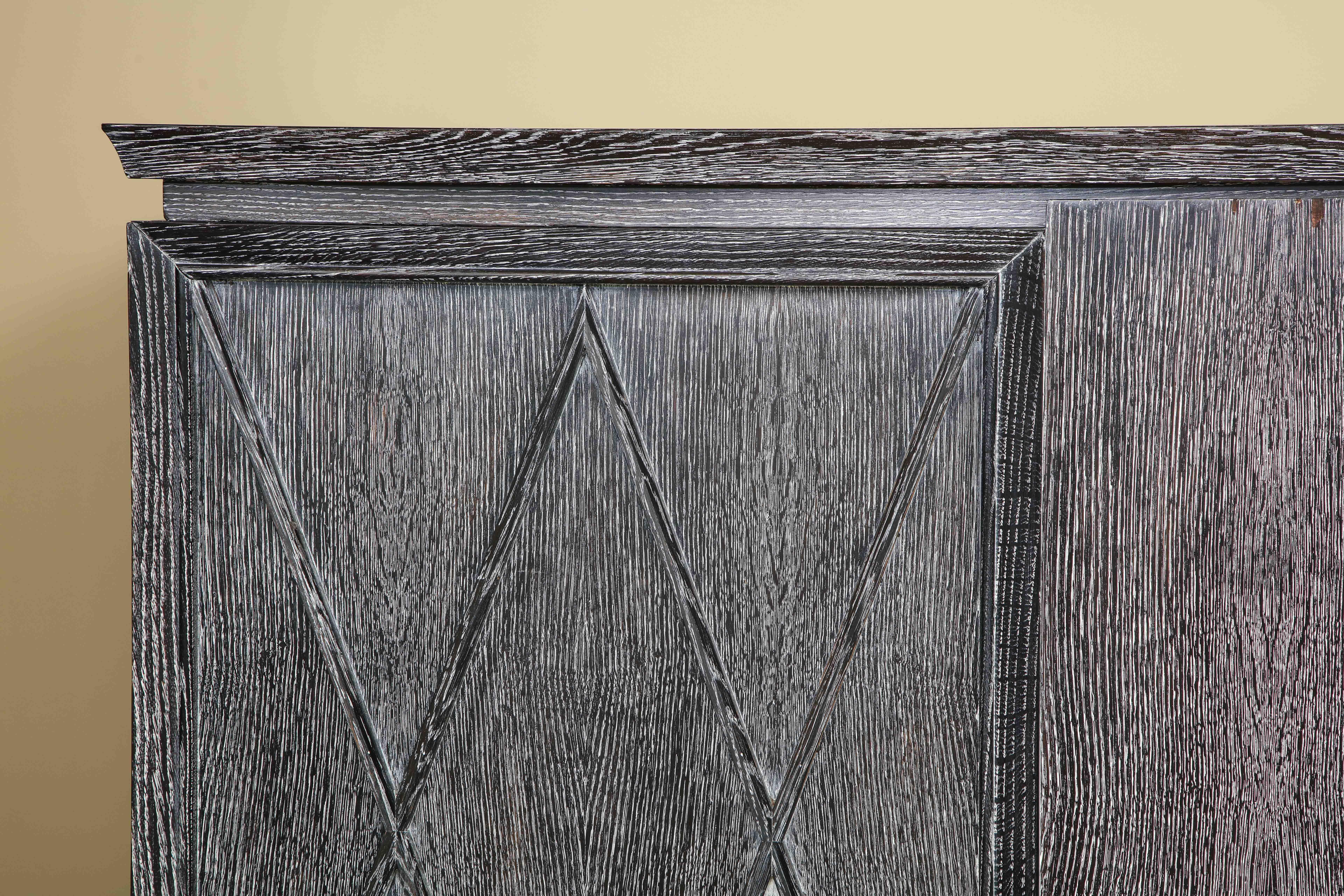 A Fine Vintage French Gray Cerused Oak Armoire from a Maine Estate In Good Condition In New York, NY