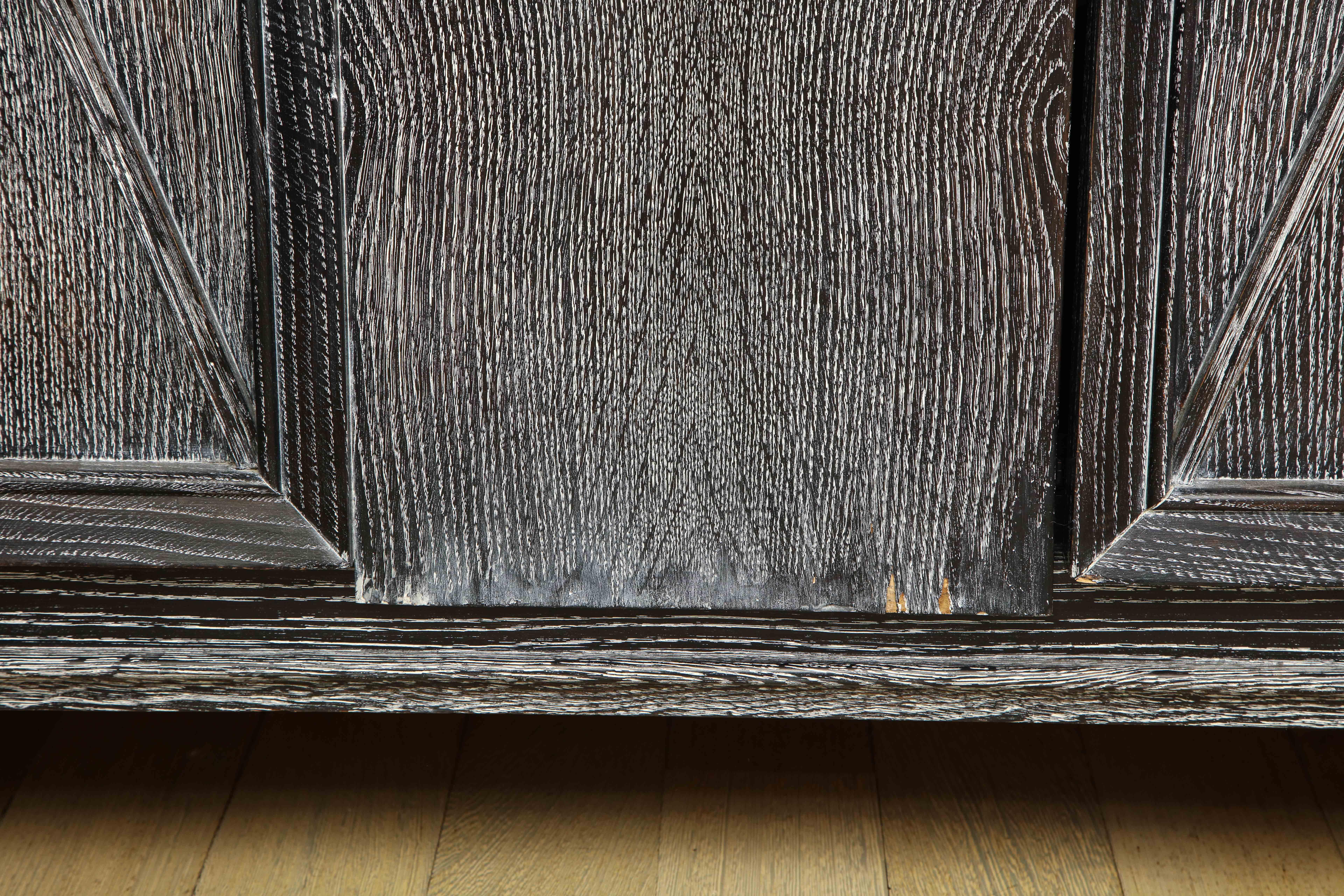 A Fine Vintage French Gray Cerused Oak Armoire from a Maine Estate 1