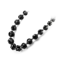 A Fine Vintage Jet And Diamond-set Bead Necklace