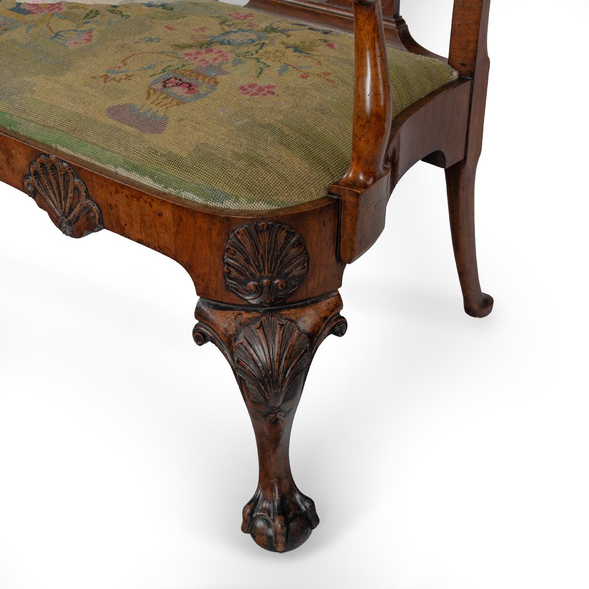 A Fine Walnut and Marquetry Chair Back Settee in the Anglo-Dutch Manner ...