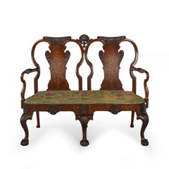 A Fine Walnut and Marquetry Chair Back Settee in the Anglo-Dutch Manner