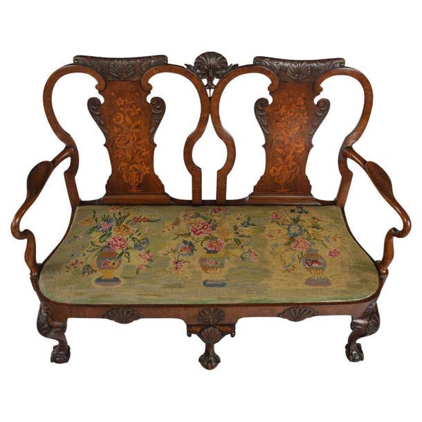 A Fine Walnut and Marquetry Chair Back Settee in the Anglo-Dutch Manner ...