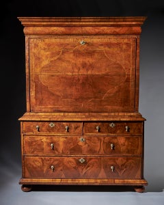 Fine William and Mary 18th Century Figured Walnut Escritoire, circa 1690