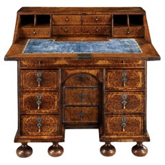 A Fine William And Mary Period Seaweed Marquetry Bureau.
