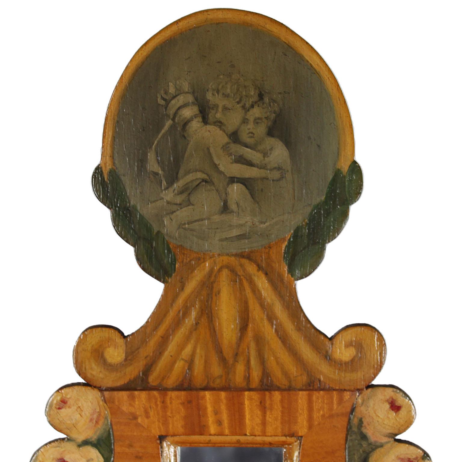 Table de toilette anglaise en bois de citronnier peint en polychrome de style Adam du 19ème siècle en vente 9