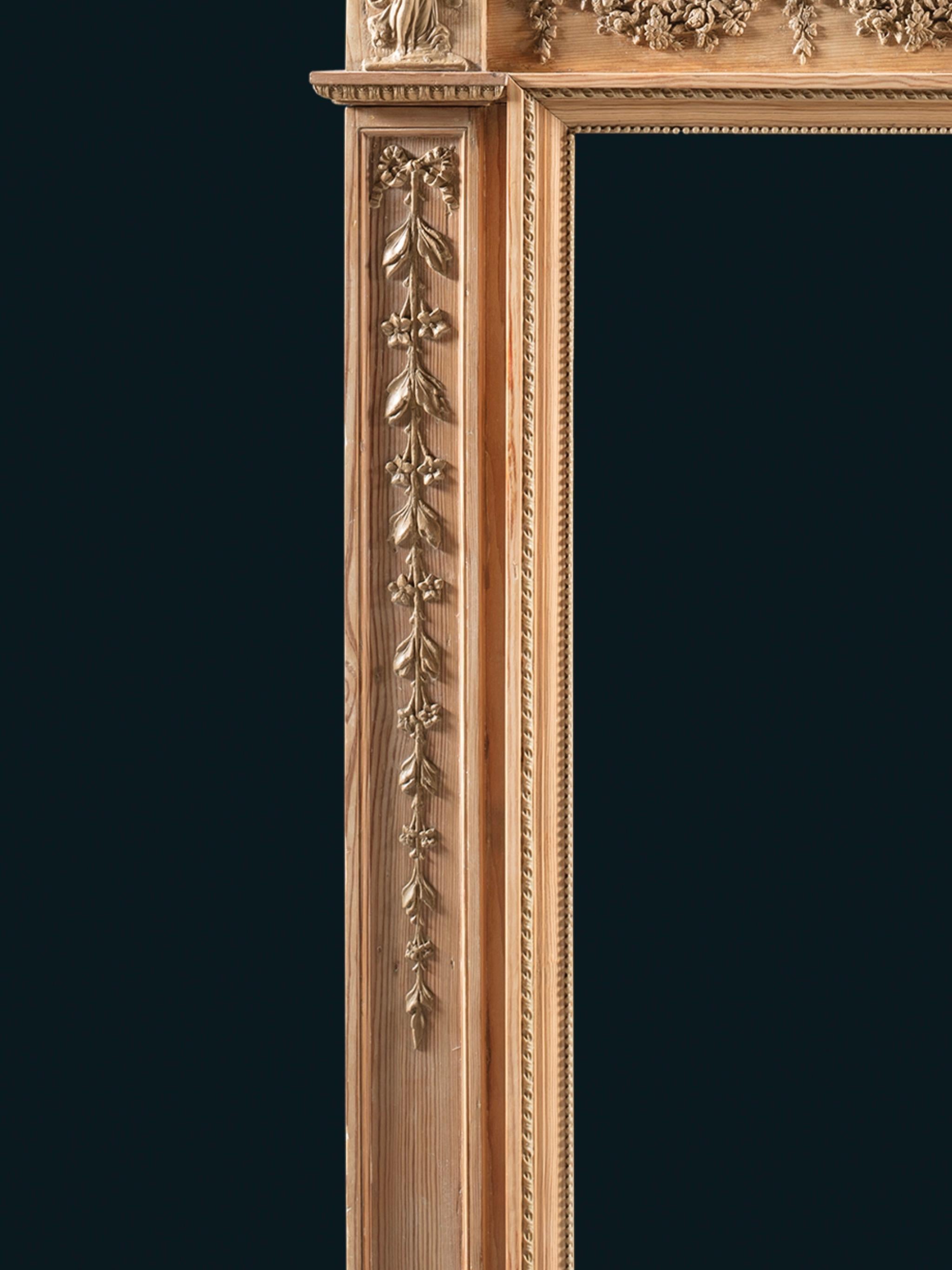 Cheminée néoclassique des années 1780 finement sculptée en pin et gesso Bon état - En vente à London, GB