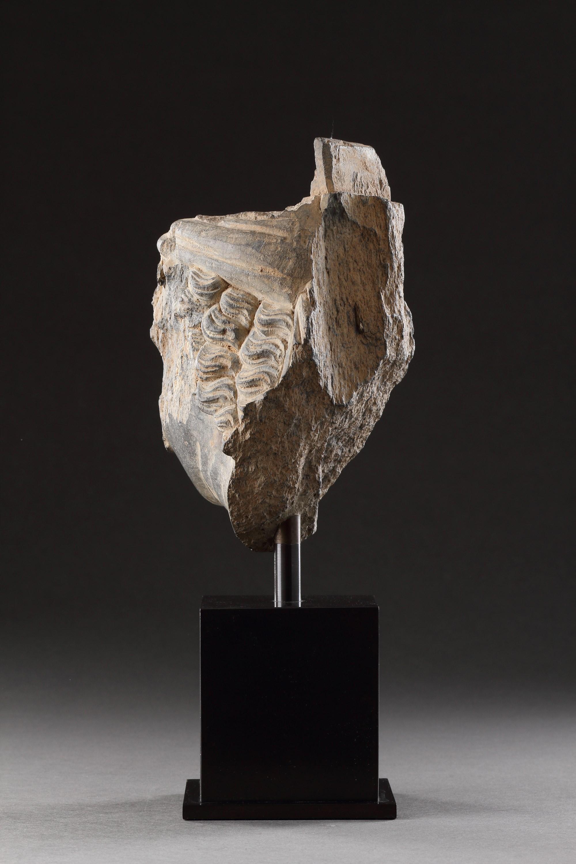 A Finely Carved Gandhara Head of ‘Atlas’ For Sale 1