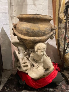 A Finely Carved Italian Sienna and Cararra Marble Urn, 18th Century