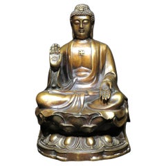 A Finely Cast Copper Alloy Figure of Buddha Amitabha, 20th C. or Earlier