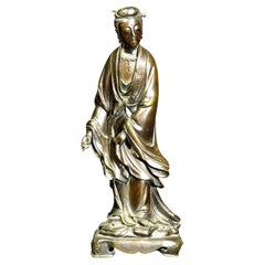 A Finely Cast & Patinated Standing Bronze Figure of Guanyin, 18th / 19th Century