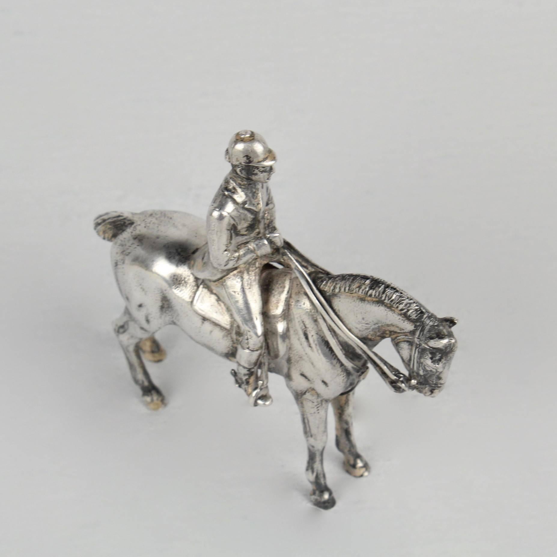 Finely Cast Silver Equestrian Dressage Sculpture In Good Condition In Philadelphia, PA