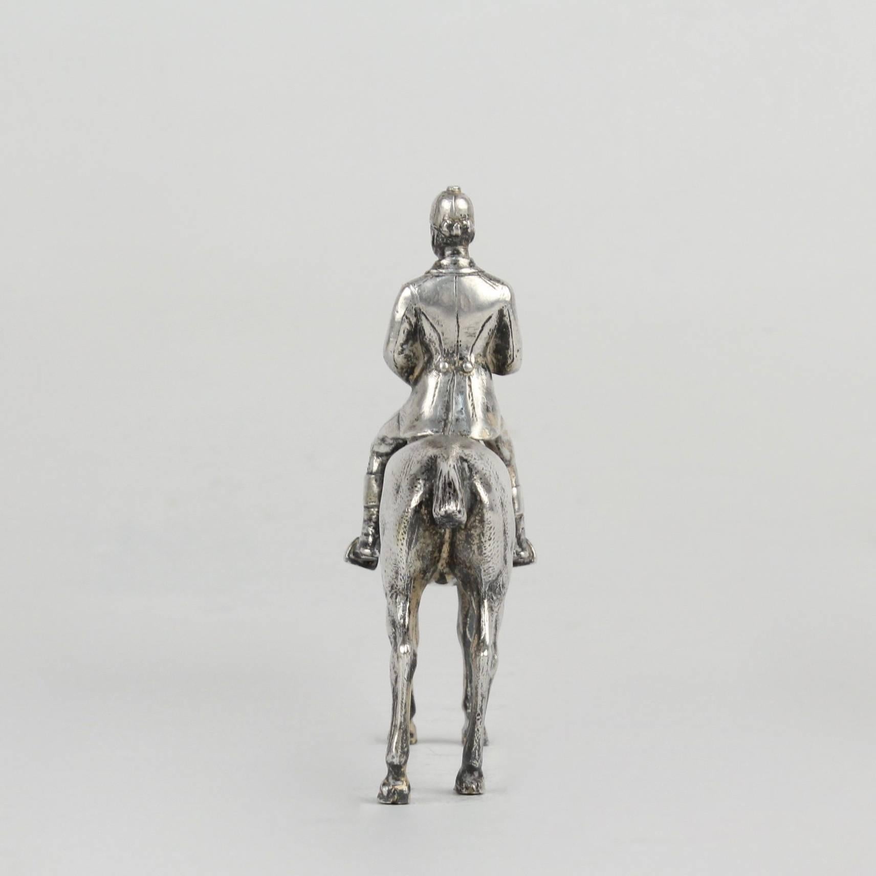 Finely Cast Silver Equestrian Dressage Sculpture 2