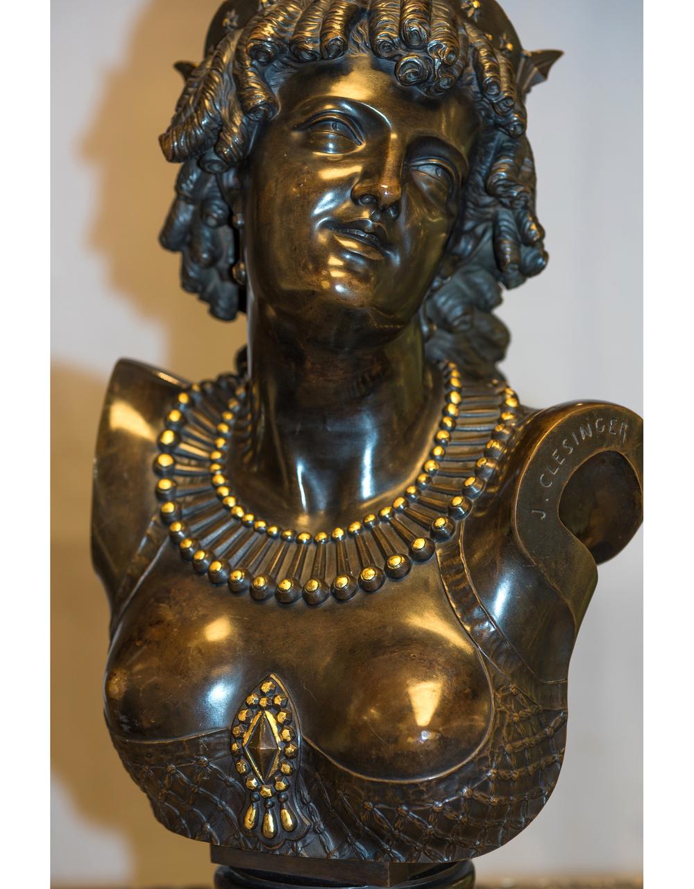 French Finely Casted Patinated Bronze Bust Figure Entitled 
