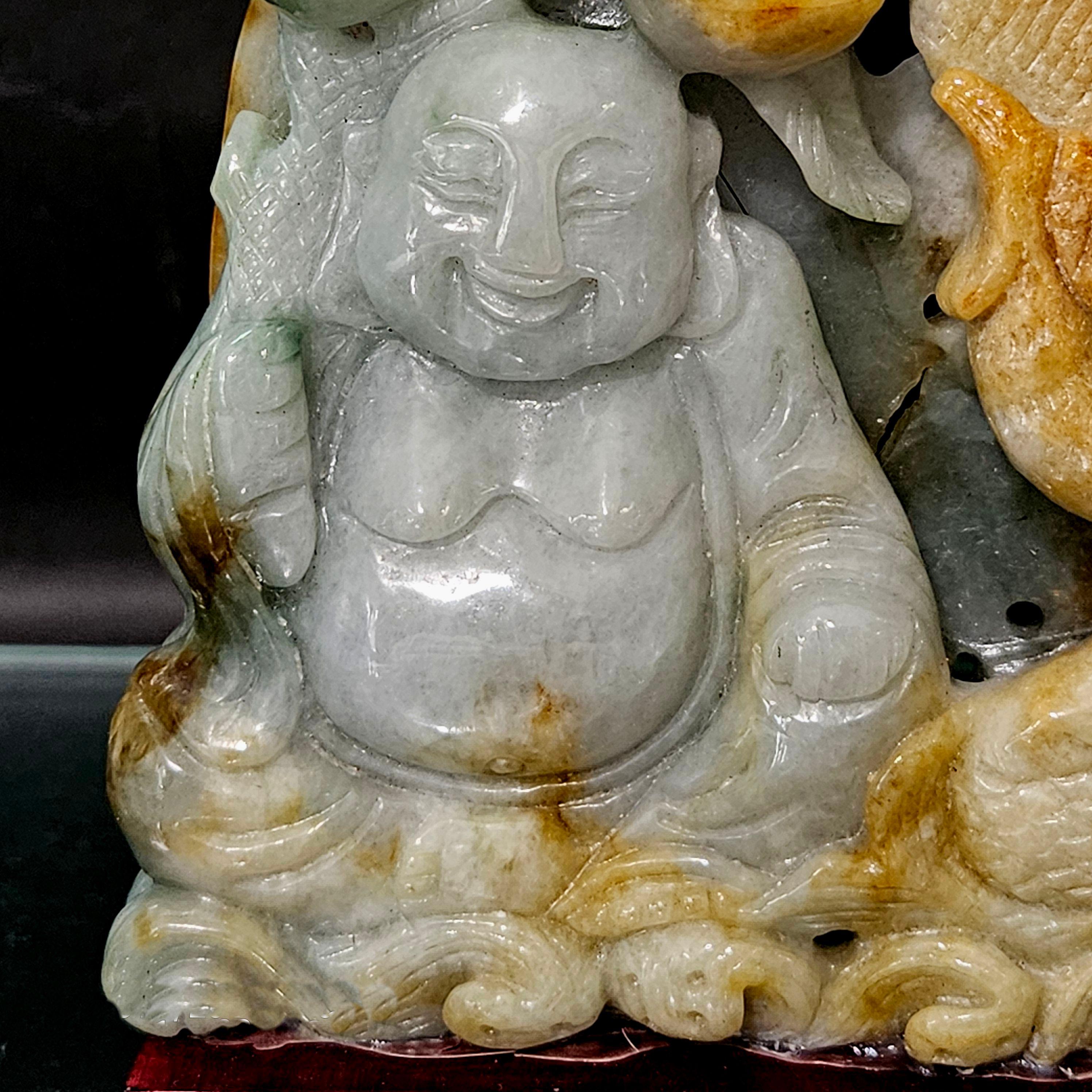 Other A Finely Chinese Hand Carved Jadeite-The Seated Buddha For Sale
