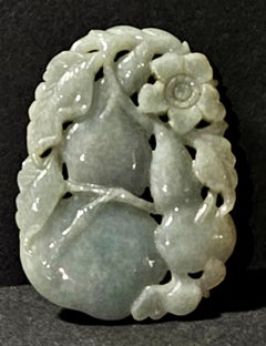 An Old and Finely Chinese Hand Carved Myanmar Natural Jadeite Pendant Ric#008