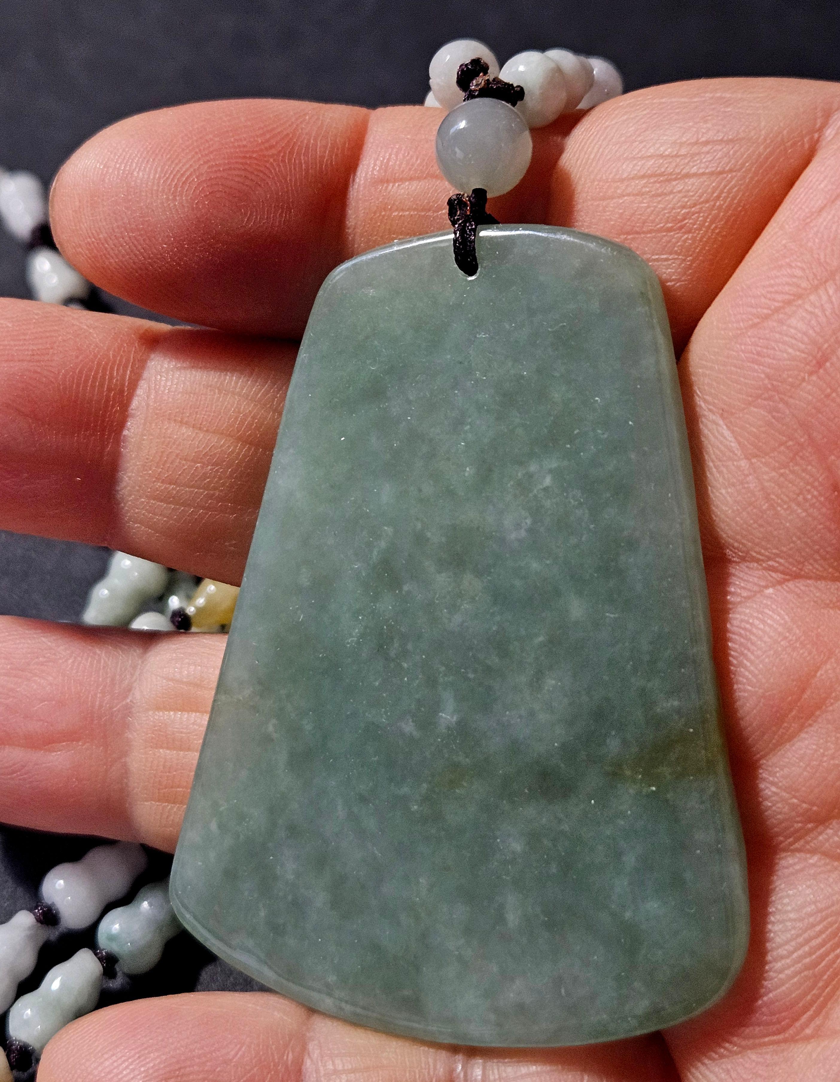 Eine fein chinesische Hand geschnitzt natürlichen Myanmar Jadeit Anhänger Ric # JD007 im Angebot 1