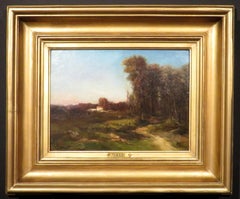 Un paisaje de estilo Barbizon "Plein Air" finamente ejecutado por François Gall