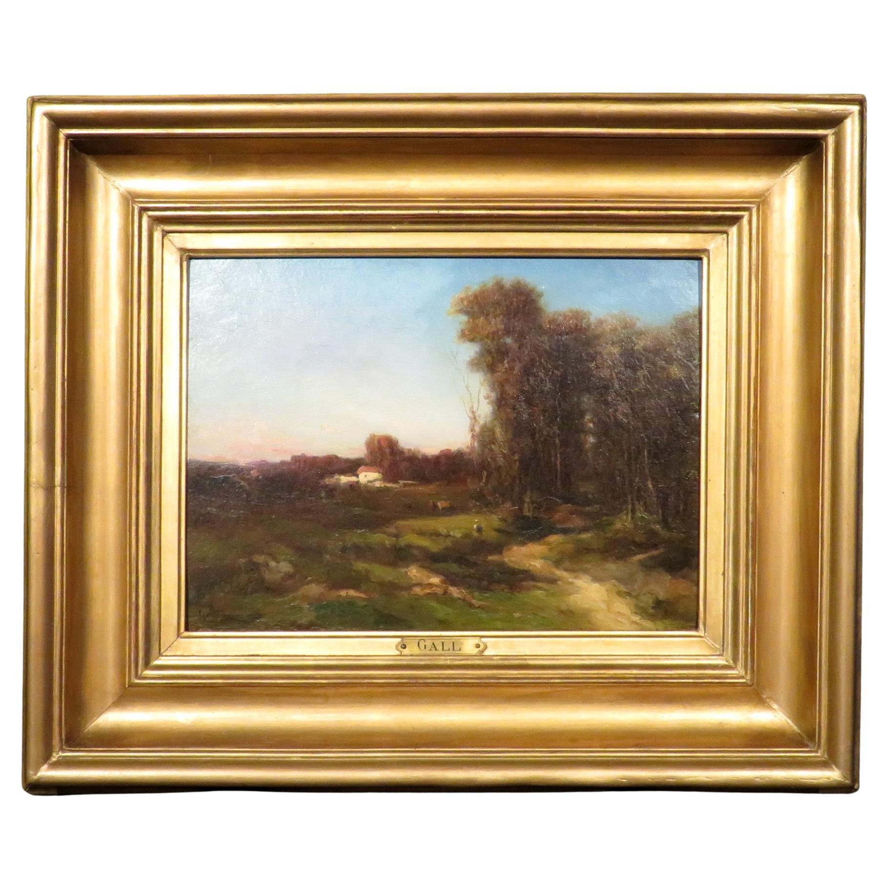 A Finely Executed 'Plein Air' Barbizon Style Landscape by Francois Gall  For Sale