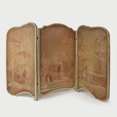 Finely Painted French Chinoiserie Three-Panel Screen