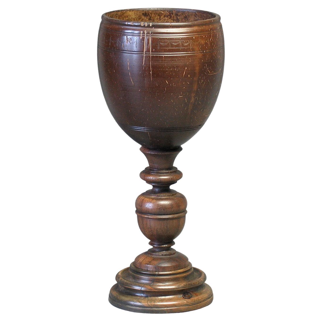 Finely Proportioned Coconut Goblet in 17th Century Taste For Sale