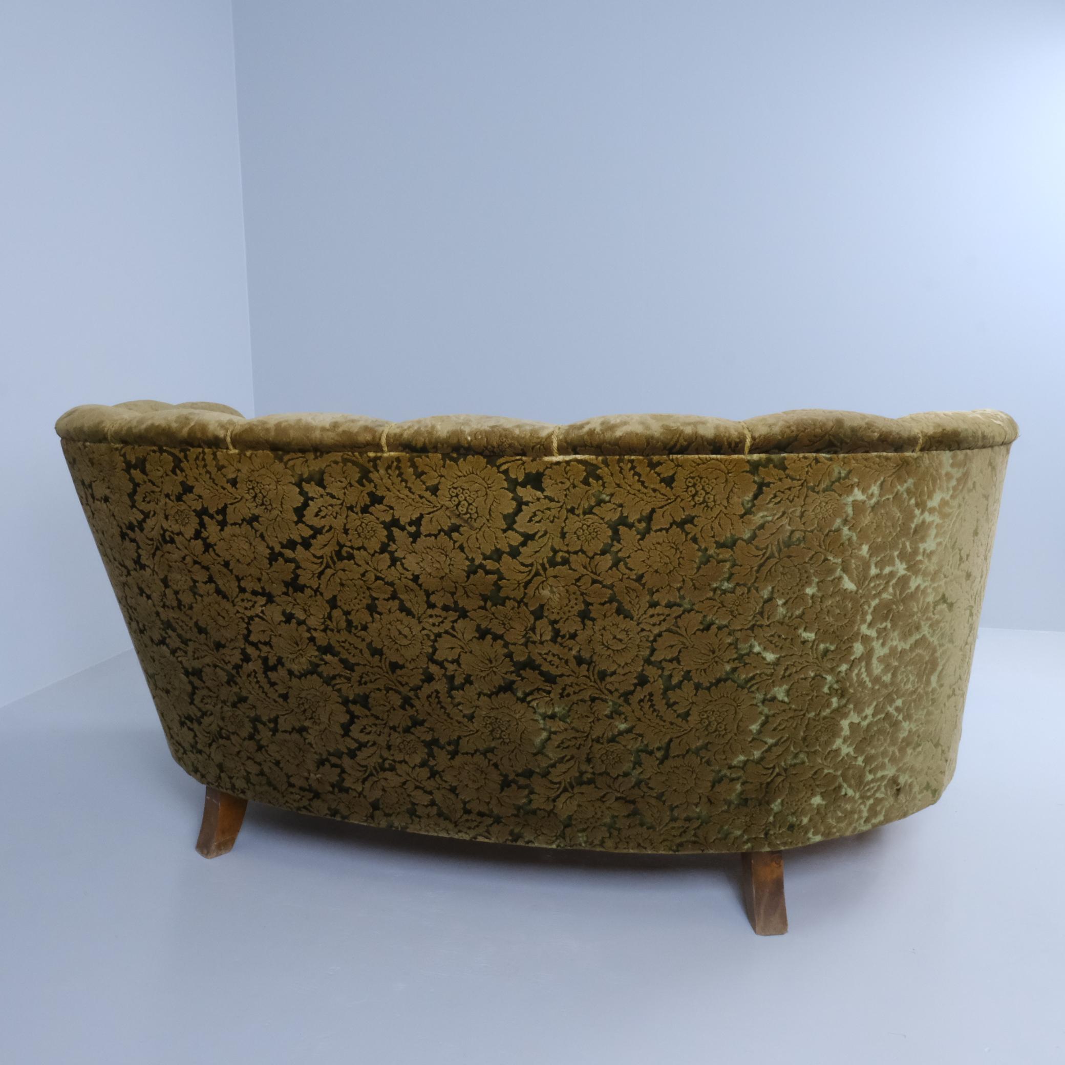A Finnish Design Curved Sofa, Attr. Paul Boman Circa 1940s For Sale 3