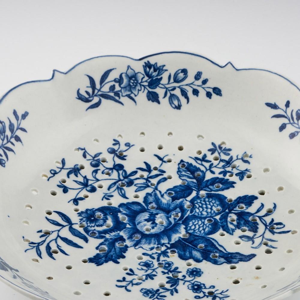 English A First Period Worcester Pine Cone pattern Strawberry Dish, c1775