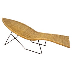 Ein Fisch-Loungesessel, Lina Zervudaki für Elsa Schiapaparelli, Rattan-Fischsessel.