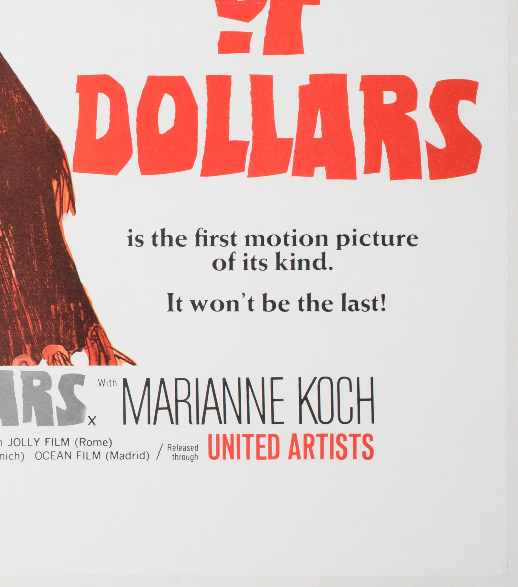 UN FISTFUL DE DOLLARS  1967 Affiche de film quadruple britannique en vente 2