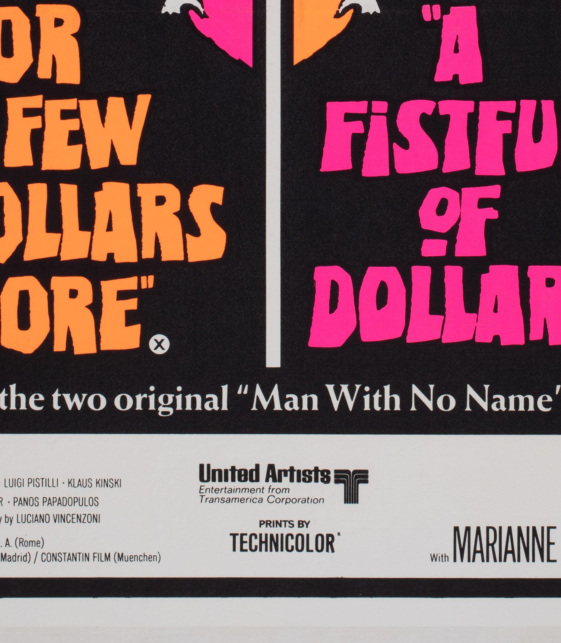 A Fistful of Dollars/For a Few Dollars More R1969 UK Quad Film Poster in vendita 1