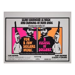 A Fistful of Dollars/For a Few Dollars More R1969 UK Quad Film Poster