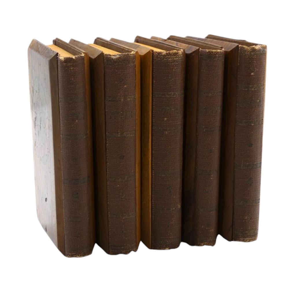 Mid-20th Century A Five Volume Bible Set in Miniature Carved Olivewood Bindings Israel C. 1940 For Sale