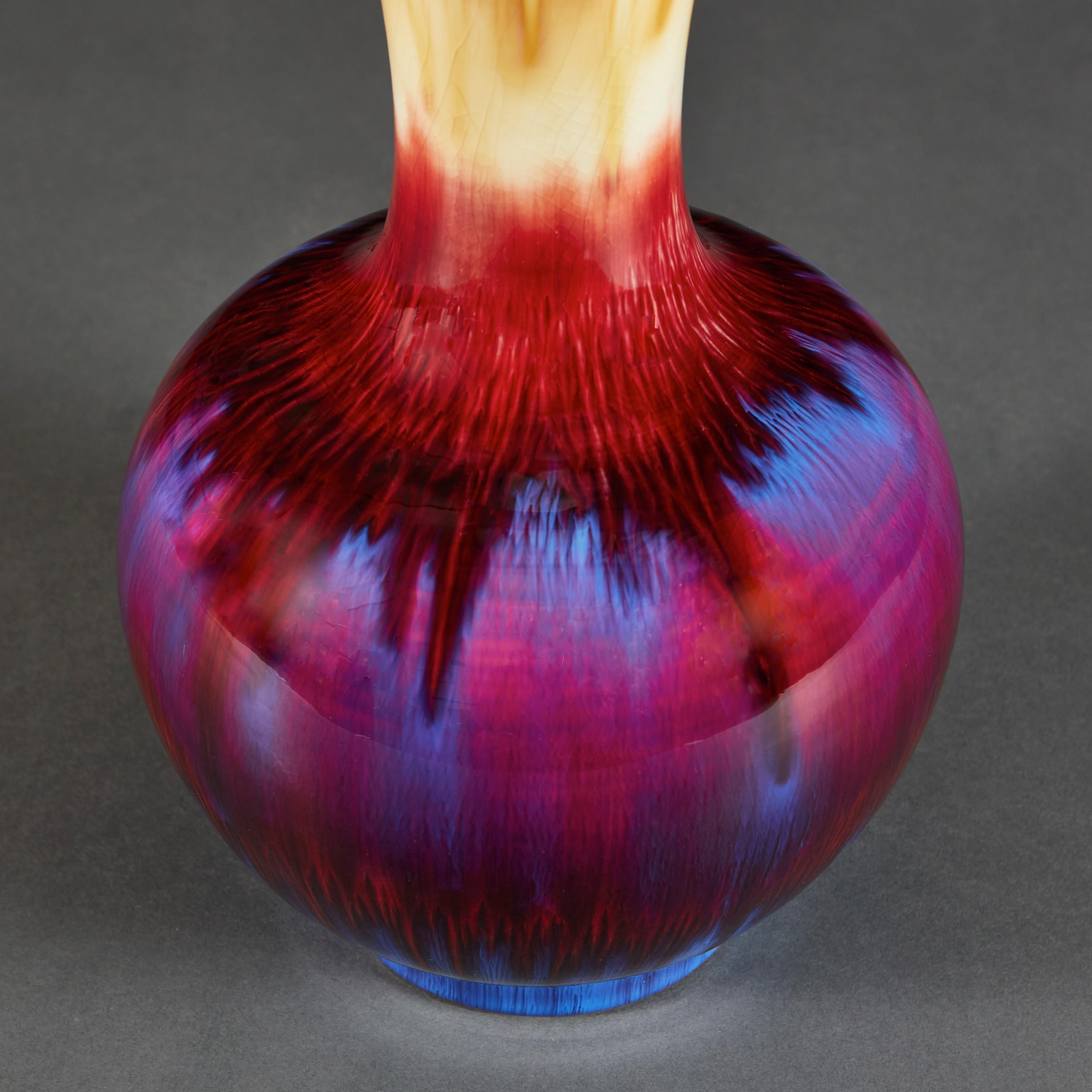 Glazed Flambe Vase as a Lamp