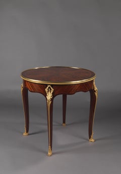 Flame Mahogany Gueridon with a Reversible Baise Lined Top, circa 1890