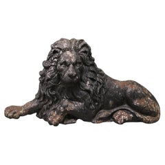 A Flat Back Cast Iron Lion Garden Ornament Figure Door Stop A handsome piece